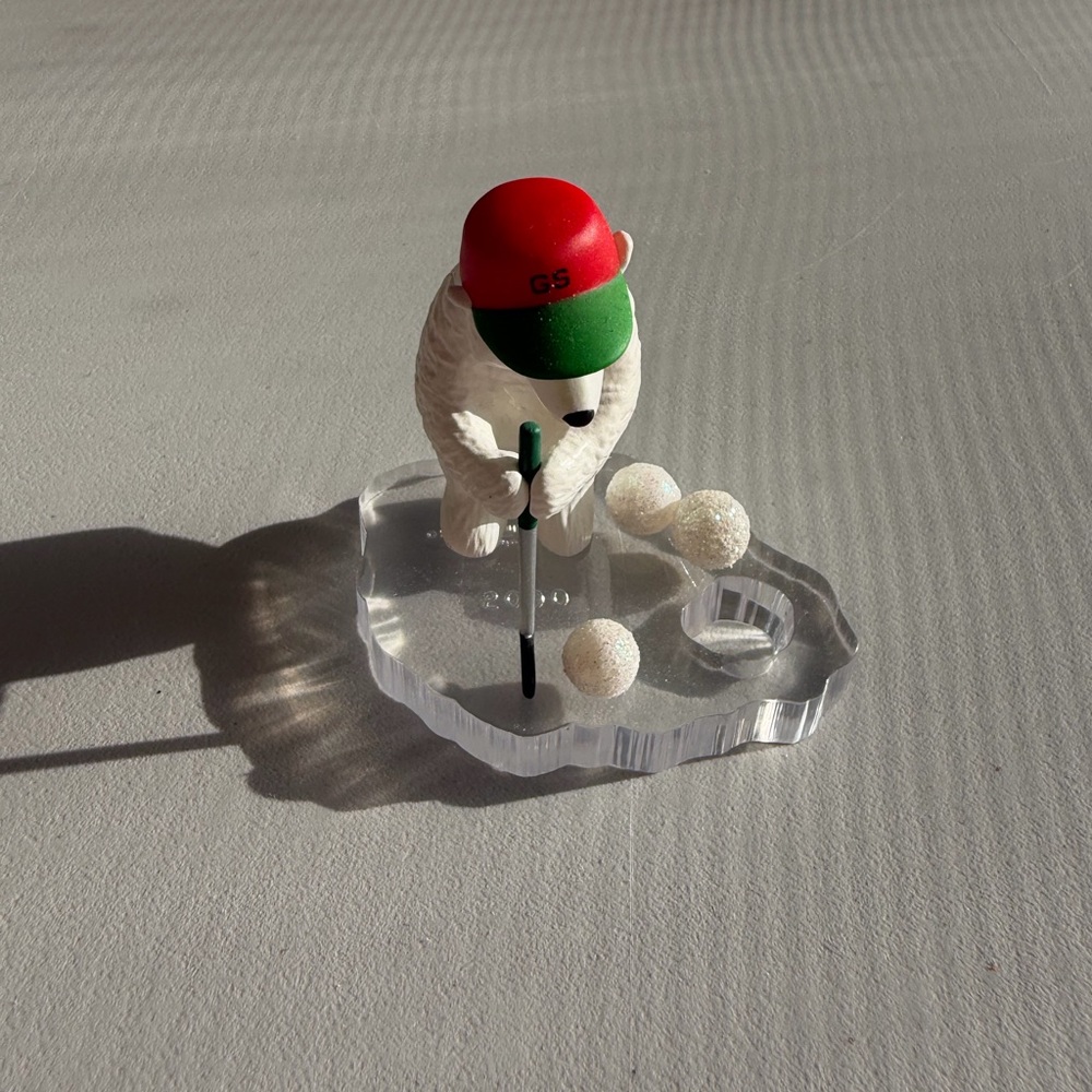 Golfer Polar Bear On Iceberg GS On Hat Christmas  Ornament By Hallmark 2000